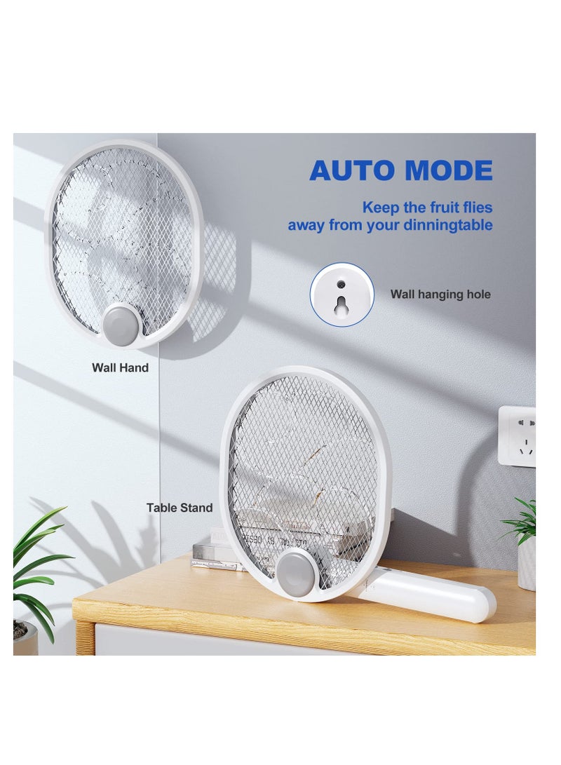 SYOSI Electric Fly Swatter Fly Racket Foldable Fly Zapper USB-Charging Bug Zapper With 1200mah Battery, Extra Powerful For Insects With UV/LED Lightwith 3-Layer Dense Mesh - Image 4
