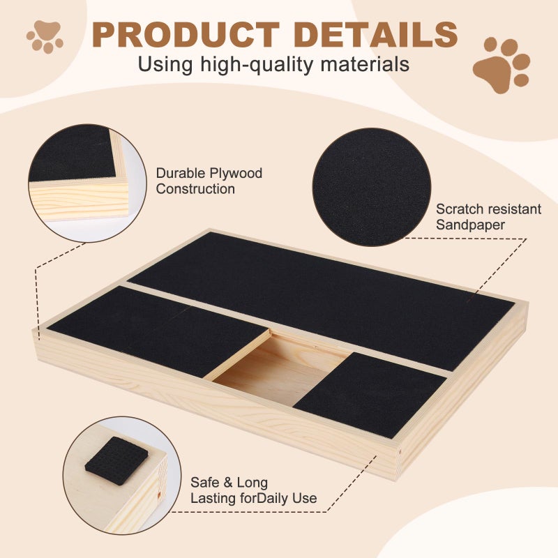 Anicuta Dog Nail Scratch Board,Dog Nail Scratch Pad with Treat Box,Pet Nail File Toy Can Trim Pet Nails Naturally, Use A Special Scratching Board for Large Dogs - Image 3