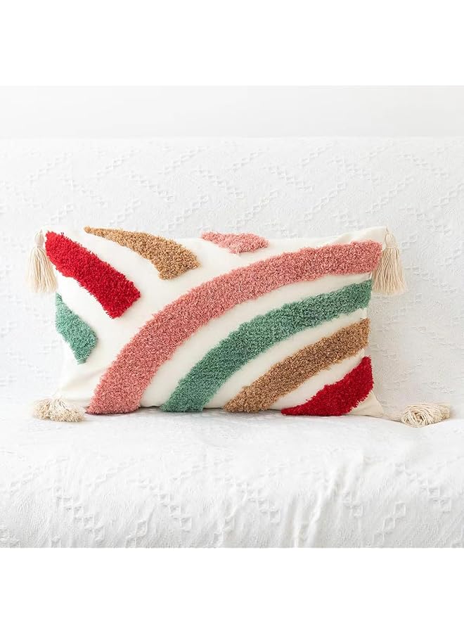 erorex Handcrafted Boho Cushion Cover 30X50Cm With Tassel Decor Woven Throw Tufted Pillowcase For Home Decor Bohemian Style Style 03
