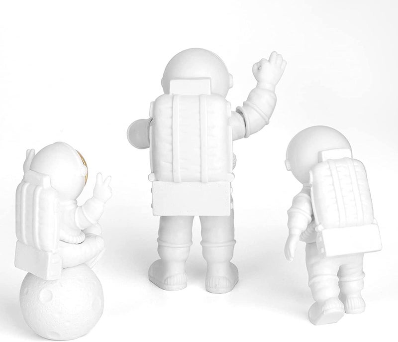 Street27® Resin Astronaut Spaceman Statue Ornament Home Office Desktop Figurine Decors Set of 3 - Golden (Golden Pro), Astronaut - Image 4