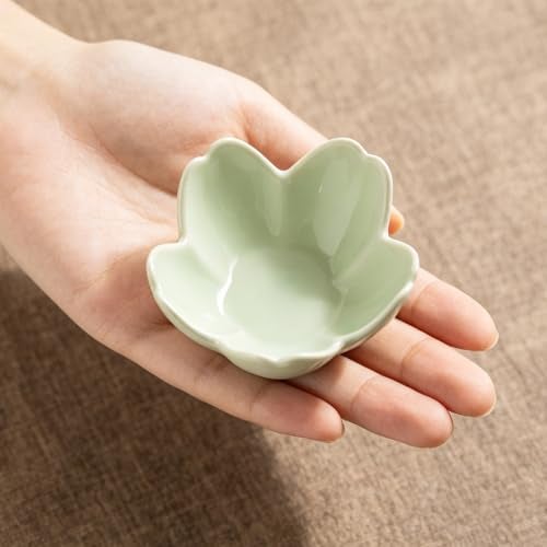 zerokyclan Floral Ceramic Jewelry Tray - 3.5" Elegant Ring Holder Dish & Trinket Bowl for Vanity Dresser Decor (green) - Image 4