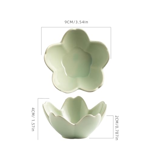 zerokyclan Floral Ceramic Jewelry Tray - 3.5" Elegant Ring Holder Dish & Trinket Bowl for Vanity Dresser Decor (green) - Image 2