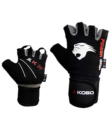 Kobo WTG-08 Weight Lifting Gym Gloves (Imported) (Grey) (XL) - Image 5