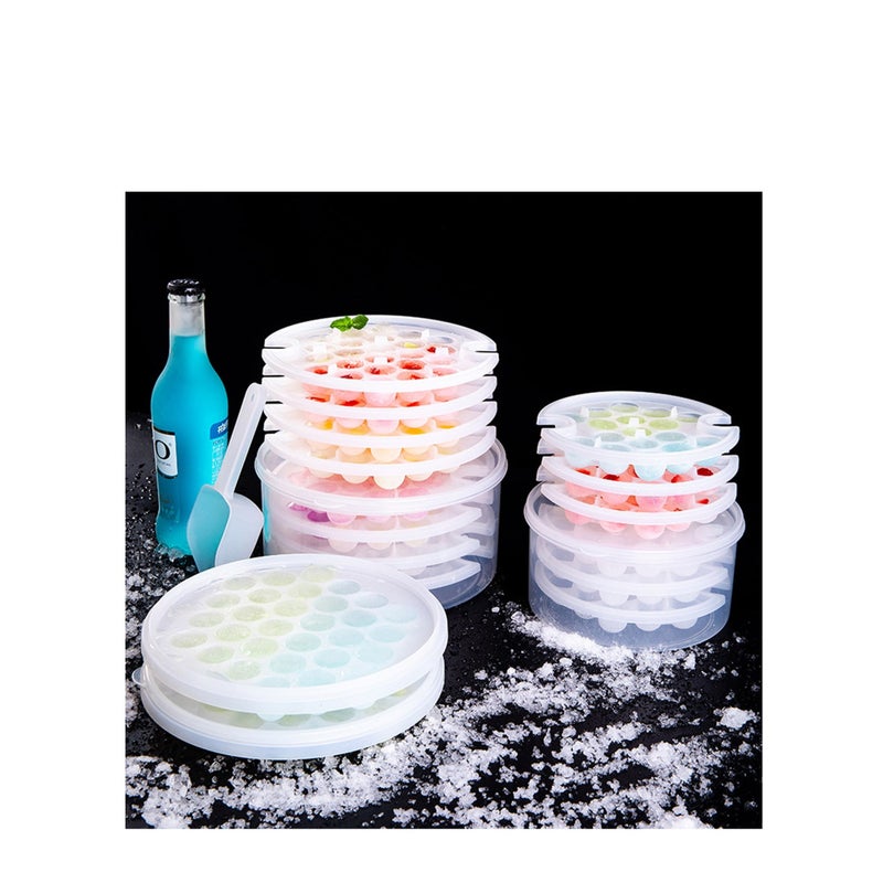 SOLARAE صواني مكعبات الثلج مع حاوية تخزين قالب مكعب الثلج سهل الإخراج مع غطاء للمطبخ المنزلي، الفريزر، المشروبات المختلطة، الويسكي، الكوكتيلات (3 عبوات) - Image 4