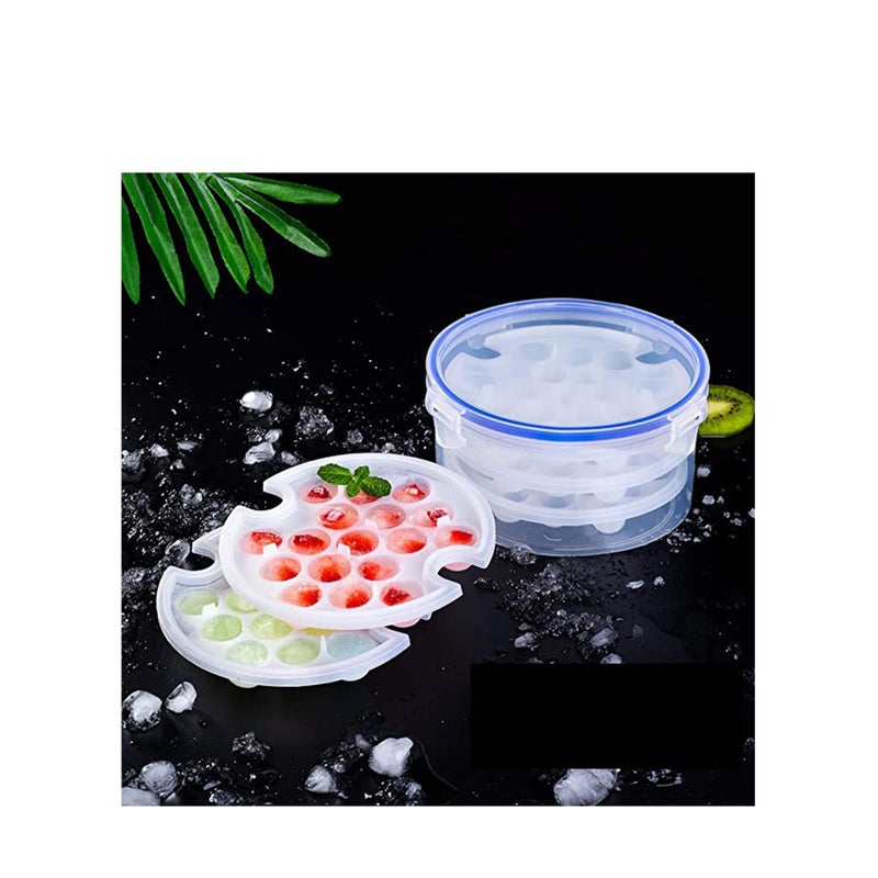 SOLARAE صواني مكعبات الثلج مع حاوية تخزين قالب مكعب الثلج سهل الإخراج مع غطاء للمطبخ المنزلي، الفريزر، المشروبات المختلطة، الويسكي، الكوكتيلات (3 عبوات) - Image 3