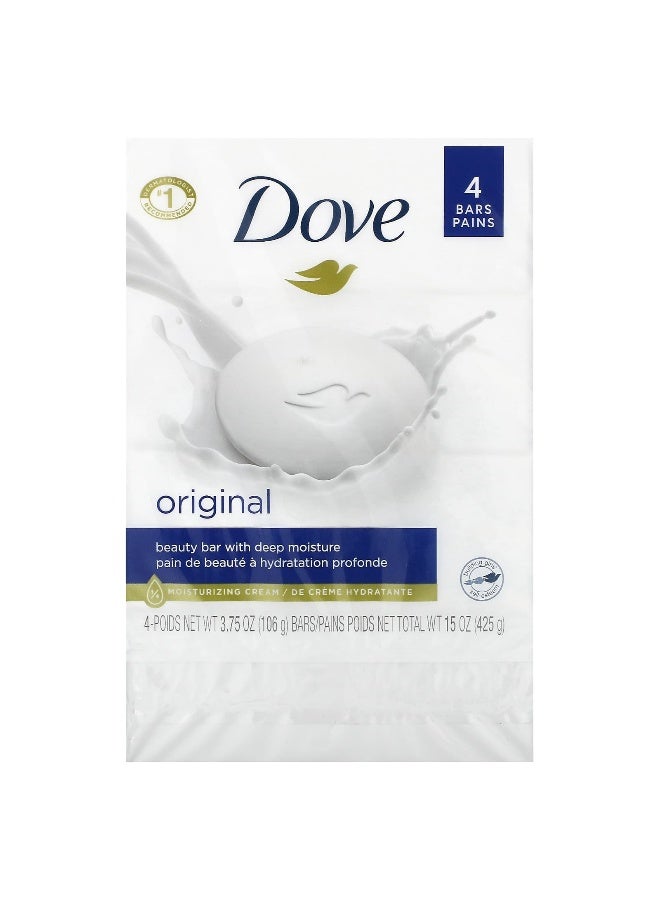 Dove, Beauty Bar Soap with Deep Moisture, Original, 4 Bars, 3.75 oz (106 g) Each - Image 2