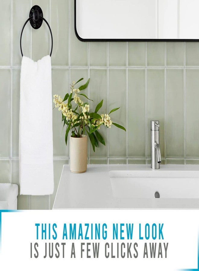 Comfify Industrial Pipe Decor Set for Bathroom - 4 Piece Bathroom Fixture Set: 1 Paper Holder, 1 Robe Hook, 1 Towel Ring & 1 Towel Bar in Matte Black - Farmhouse Bath Accessories/w Screws & Anchors - Square - Image 4