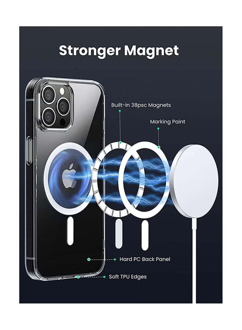 For iPhone 13 Pro Max Absorption MagSafe/Wireless Charging Case Cover Transparent - Image 2