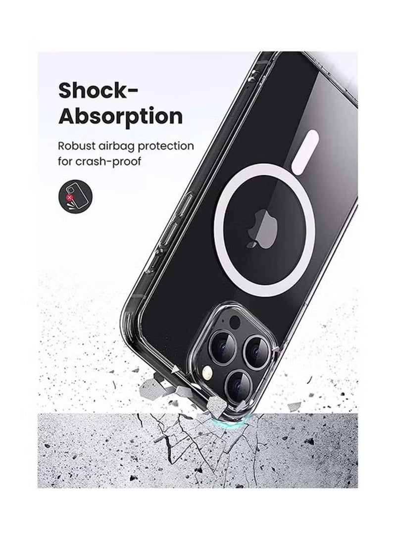 For iPhone 13 Pro Max Absorption MagSafe/Wireless Charging Case Cover Transparent - Image 3