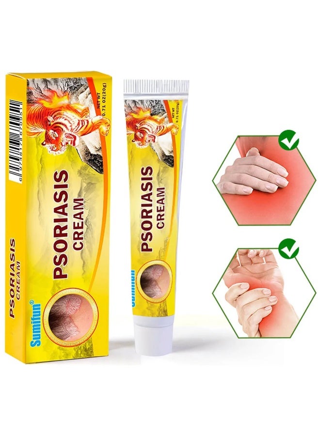 Sumifun Psoriasis Relief Cream Natural Herbal Formula for Soothing Irritated Skin, Redness, Scaling and Persistent Itching, Lightweight and Easy to Apply Daily - Image 4
