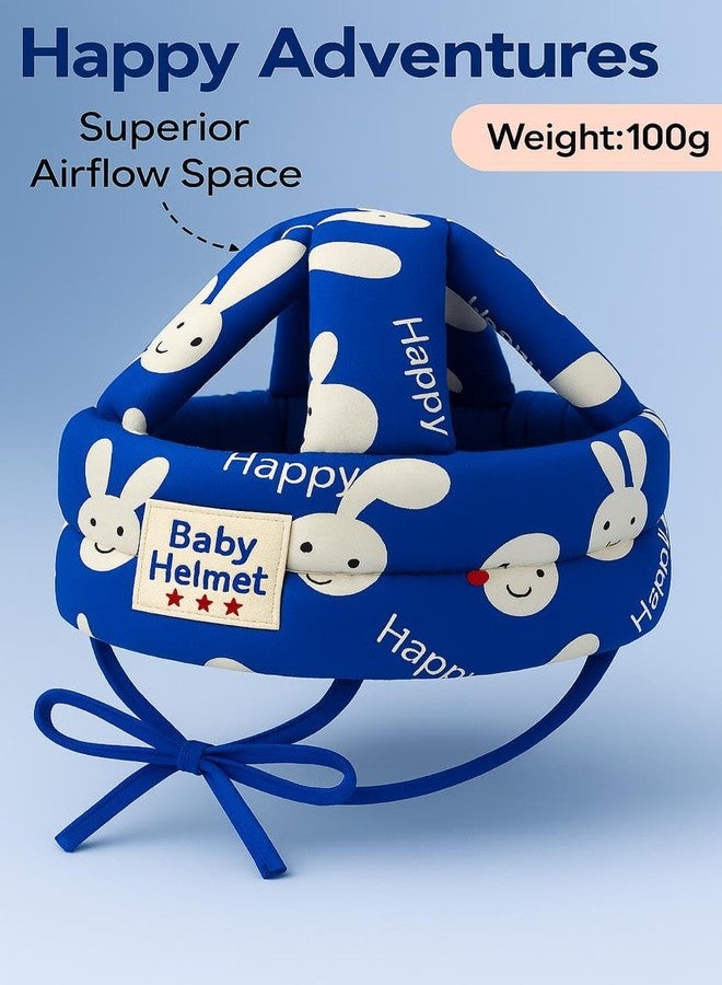 Snugnibble Baby Soft Cushion Cap with Chin Strap | Cute Printed Headwear for Infants (6-24 Months) (Blue) - Image 4