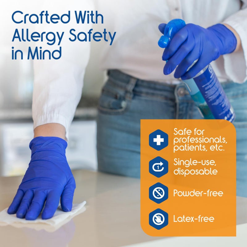 Inspire Nitrile Gloves Medical Examination | The Original Quality Stretch Cobalt Blue | 4.5 Grade Disposable Latex Free Doctors,EMT, Food Service, Cleaning, Janitorial, Household, Hospitals and More - Image 4