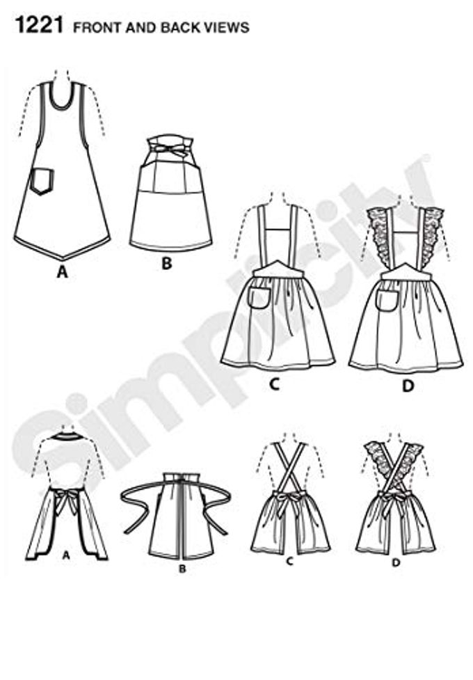 Simplicity Vintage Simplicity 1221 1940's Vintage Fashion Women's Apron Sewing Pattern Kit, Sizes S-L - Image 3