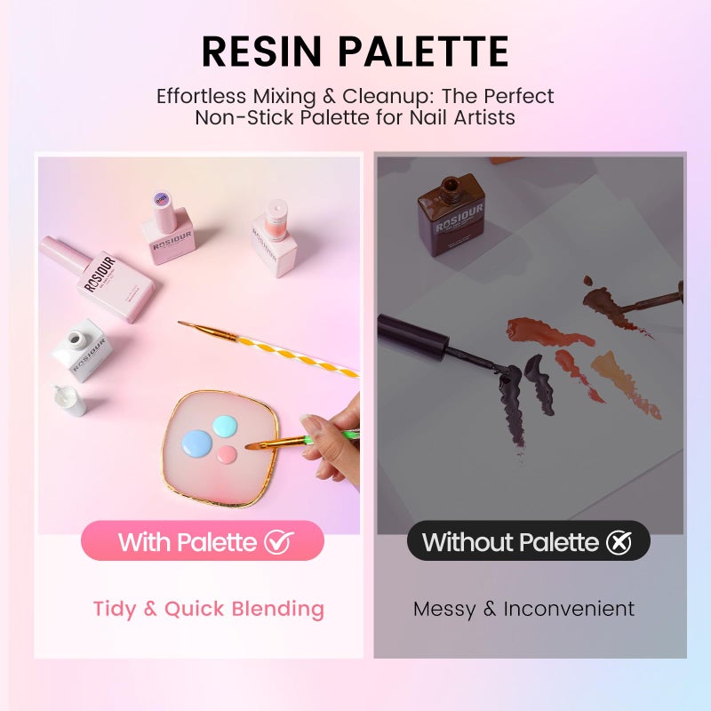 Rosiour 38Pcs Nail Art Brushes Set: Nail Art Tools with Nail Stand Holder, 15Pcs Nail Design Brushes, 5Pcs Dotting Tools, 5Pcs Sculpting Brushes, Resin Palette, Nail File for Painting Nails - Image 5
