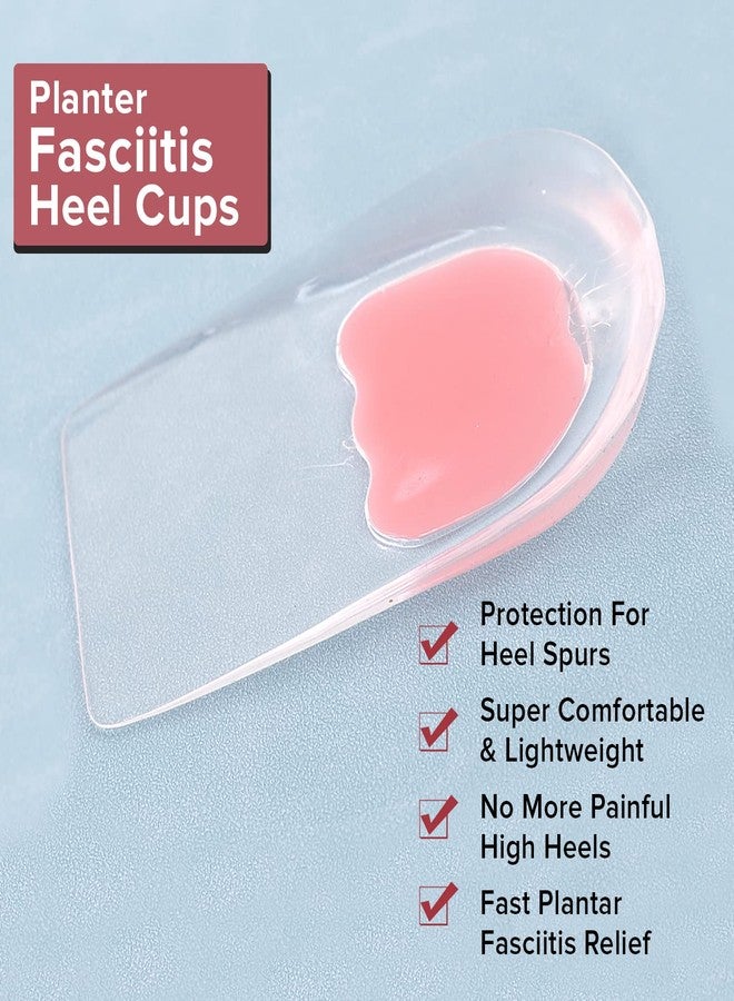 Dr.Foot Dr Foot Gel Heel Cups Pair | Cushion & Soft Heel Pads For Heel Pain, Plantar Fasciitis, Ankle Pain & Achilles Pain | All Day Comfort & Shock Absorbing Support | For Women- 1 Pair (Pack of 3) - Image 3