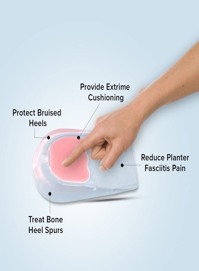 Dr.Foot Dr Foot Gel Heel Cups Pair | Cushion & Soft Heel Pads For Heel Pain, Plantar Fasciitis, Ankle Pain & Achilles Pain | All Day Comfort & Shock Absorbing Support | For Women- 1 Pair (Pack of 3) - Image 5