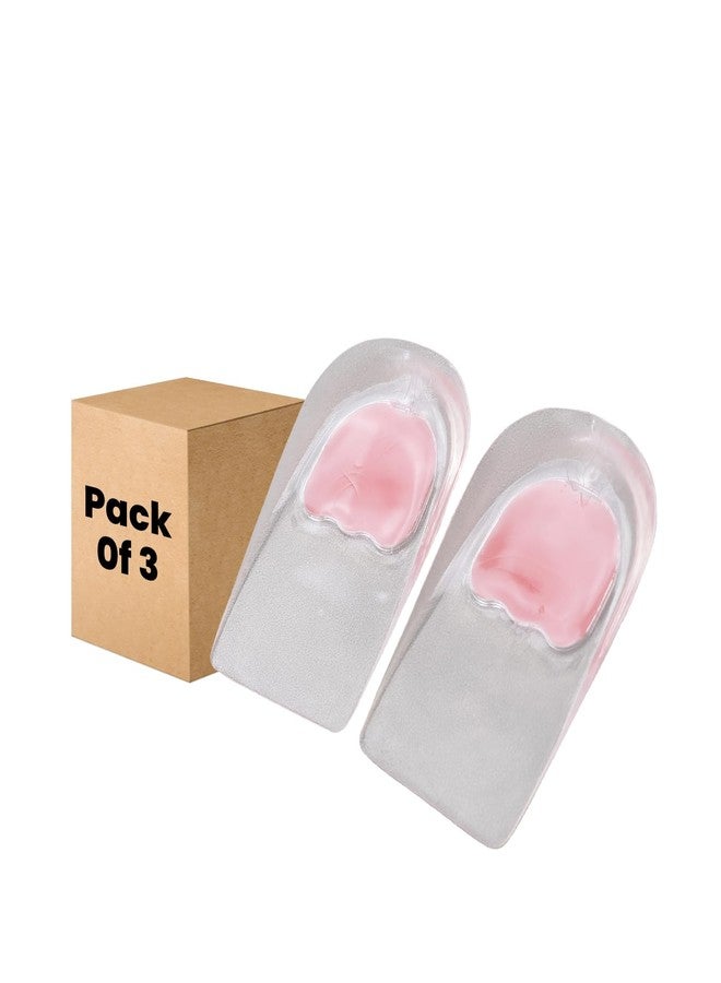 Dr.Foot Dr Foot Gel Heel Cups Pair | Cushion & Soft Heel Pads For Heel Pain, Plantar Fasciitis, Ankle Pain & Achilles Pain | All Day Comfort & Shock Absorbing Support | For Women- 1 Pair (Pack of 3) - Image 1