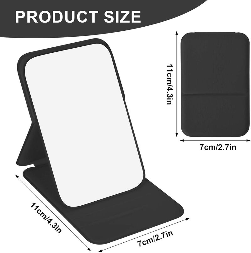 FLAVION Travel Mini Makeup Mirror(11x 7cm),Portable Folding Mirrorwith Stand,Light Weight and Slim Design for Purse,Use Anywhere,Easy Portability,Fits in Purse,Bag,Pocket (Green, Pack of 1) - Image 2