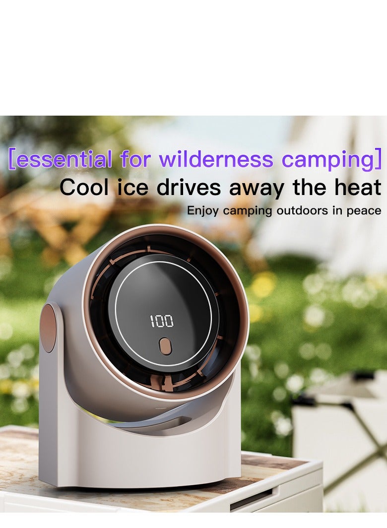 Table Fans, turbofan, Quiet Wall-Mounted Desk Fan, Digital Display Rechargeable USB Fan, 115°Tilt, 100 Speeds, Long Lasting Power, Portable Fan for Home Office Kitchen Travel Camping