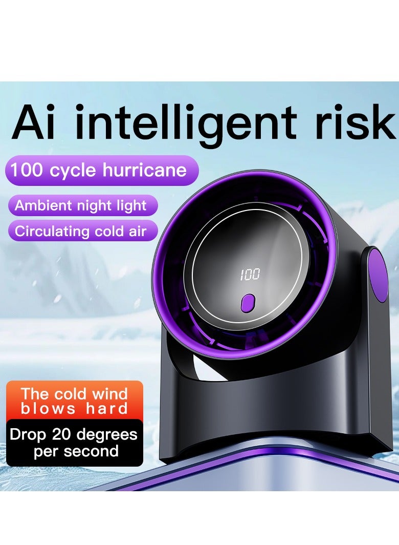 Table Fans, turbofan, Quiet Wall-Mounted Desk Fan, Digital Display Rechargeable USB Fan, 115°Tilt, 100 Speeds, Long Lasting Power, Portable Fan for Home Office Kitchen Travel Camping
