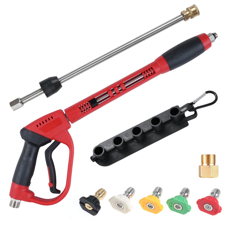 Pressure Washer: 5000 PSI Premium Construction With 40-Inch 1/4-Inch Quick Connect - 5 Color-Coded Nozzles Safety Trigger Lock For Vehicle House Floor Tile Cleaning - Image 1