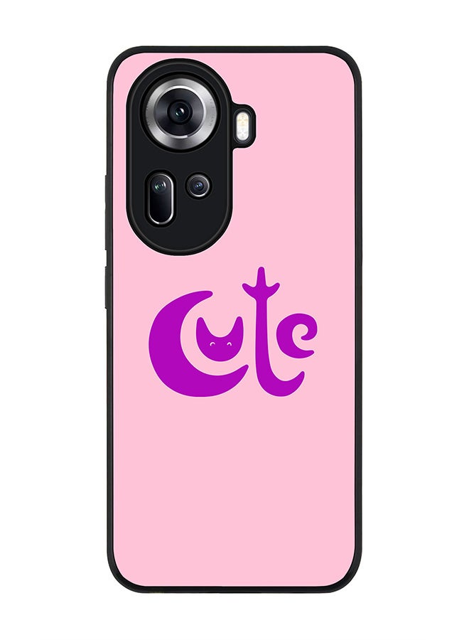 Stylizedd Rugged Black Edge Case for Oppo Reno11, Slim fit Soft Case Flexible Rubber Edges Anti Drop TPU Gel Thin Cover -  Cute - Image 1