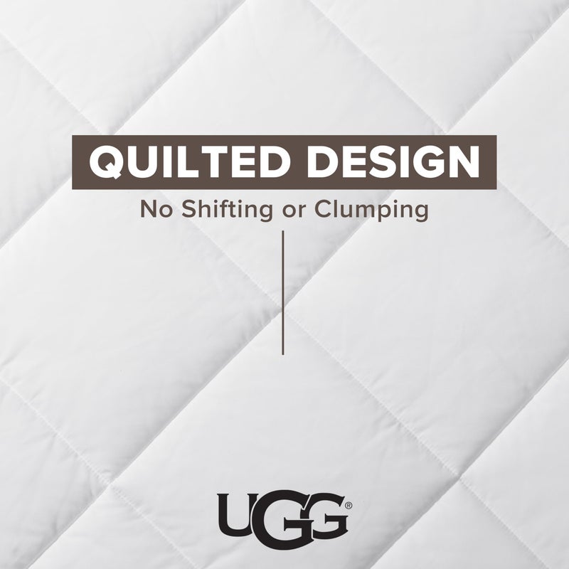 UGG Danielle Comforter Duvet Insert Cooling Lightweight Down Alternative Hypoallergenic Washable Quilted Fluffy Comforter Blanket Corner Tabs for Duvet Cover, King/California King, Bright White - Image 5
