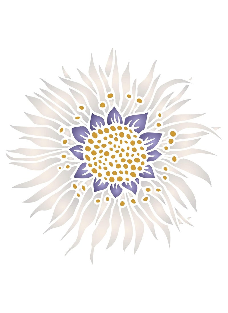 Usnyabni Passion Flower Stencil, 4.5 x 4.5 inch (S) - Stylized Passiflora Vine Flower Design Stencils Template for Painting  - Image 1