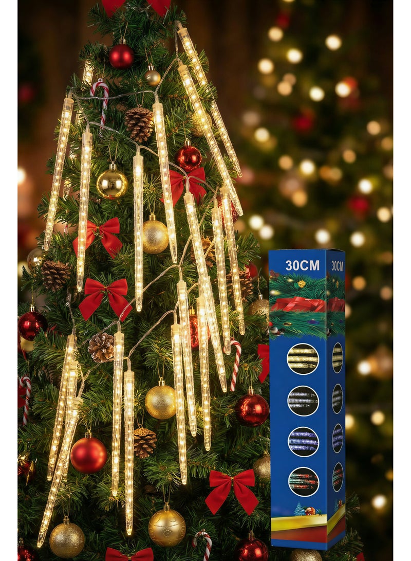 Meteor Shower LED Curtain Lights (8 Tubes,  4.1M Cable & 30cm Tube Length) - Christmas Tree & Party Decor& Ramdan Decor