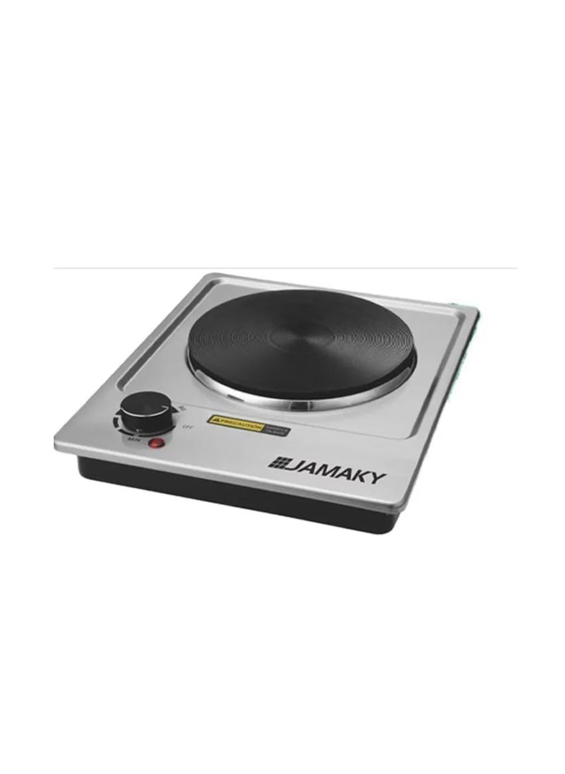 Jamaky Italy موقد كهربائي ستانلس ستيل بتكنولوجيا ايطالية 1 شعلة، 2000 وات - JMK7009  - Image 1