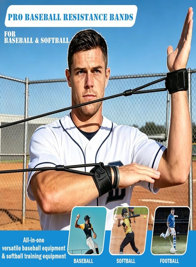 RYNEX Baseball Resistance Bands, Baseball Pitching Bands for Arm Strength, Pitching & Throwing Trainer, Arm Stretch Bands, Arm Bands for Workout, Professional Baseball & Softball Training Equipment - Image 3