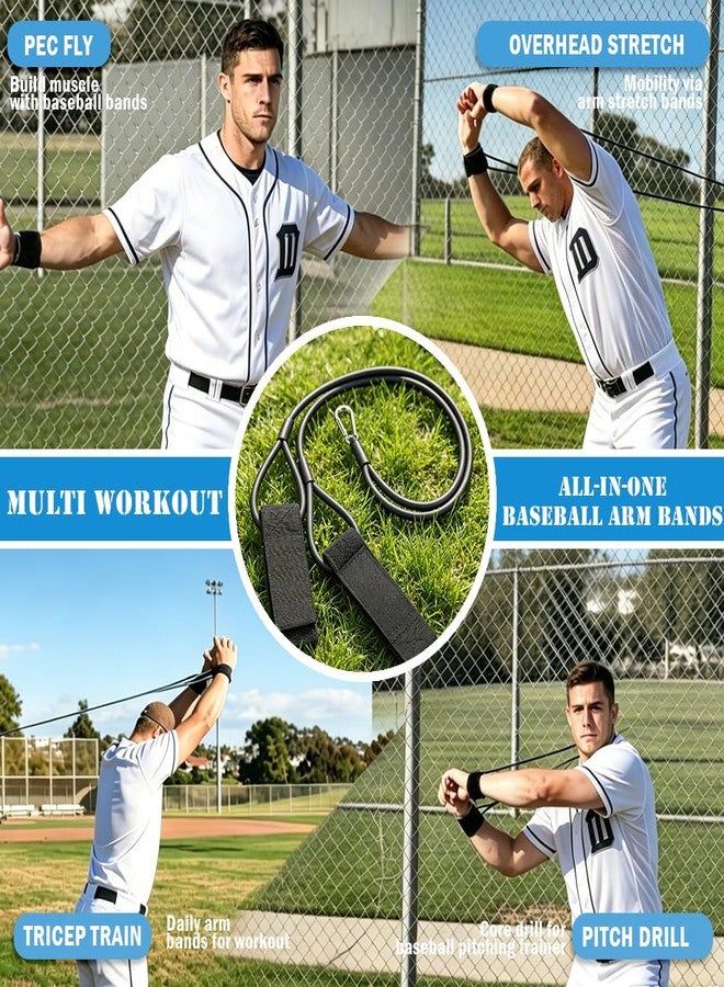 RYNEX Baseball Resistance Bands, Baseball Pitching Bands for Arm Strength, Pitching & Throwing Trainer, Arm Stretch Bands, Arm Bands for Workout, Professional Baseball & Softball Training Equipment - Image 5