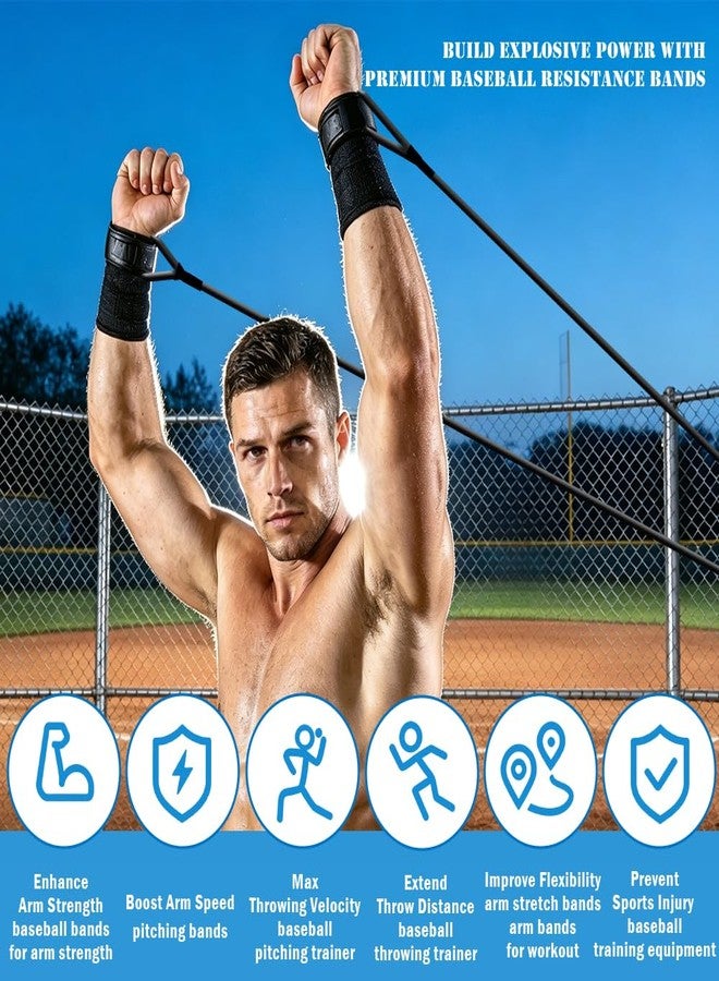RYNEX Baseball Resistance Bands, Baseball Pitching Bands for Arm Strength, Pitching & Throwing Trainer, Arm Stretch Bands, Arm Bands for Workout, Professional Baseball & Softball Training Equipment - Image 2