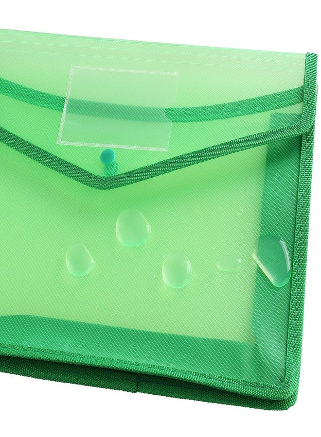 GreatDio Transparent Poly-Plastic A4 Documents File Storage Bag Envelope Folder with Snap Button - Set of 2 - Image 5