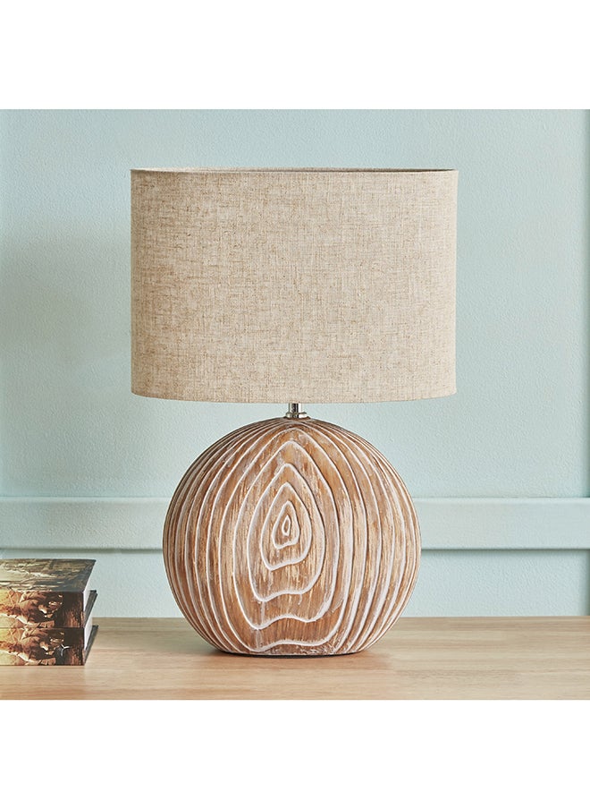 Home Box - Novalie Ceramic Table Lamp with Linen Shade 34 x 52 x 17 cm - Image 1