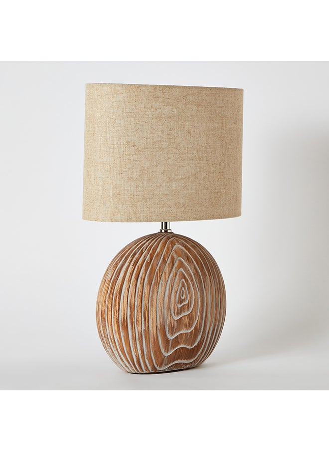 Home Box - Novalie Ceramic Table Lamp with Linen Shade 34 x 52 x 17 cm - Image 1