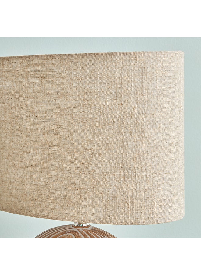 Home Box - Novalie Ceramic Table Lamp with Linen Shade 34 x 52 x 17 cm - Image 1