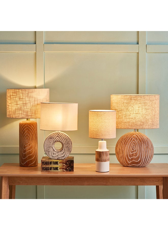 Home Box - Novalie Ceramic Table Lamp with Linen Shade 34 x 52 x 17 cm - Image 1