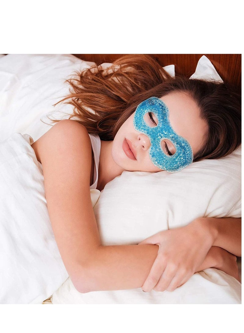 SYOSI قناع جل للعين مع ثقوب للعين، كمادات ساخنة وباردة لعلاج العين، قناع تبريد للعين لعلاج انتفاخ العين وجفاف العين والصداع النصفي والهالات السوداء والجيوب الأنفية، قناع وجه للعين قابل لإعادة الاستخدام - Image 2