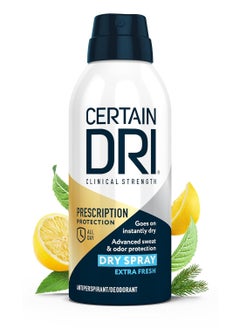 CERTAIN DRI Certain Dri Prescription Strength Clinical Antiperspirant Deodorant Dry Spray, Hyperhidrosis Treatment for Men & Women, Long-Lasting 72hr Protection, Whole Body Deodorant, Extra Fresh Scent, 4.2oz  - Image 1