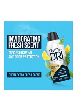 CERTAIN DRI Certain Dri Prescription Strength Clinical Antiperspirant Deodorant Dry Spray, Hyperhidrosis Treatment for Men & Women, Long-Lasting 72hr Protection, Whole Body Deodorant, Extra Fresh Scent, 4.2oz  - Image 2