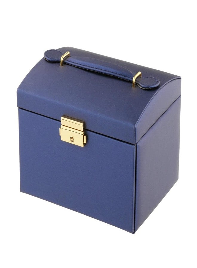 Bayleef Three-layer portable jewelry box with lock double drawer earrings earrings necklace ring jewelry storage box simple multi-function - Image 1