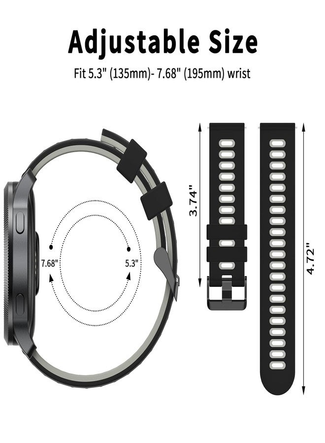 Meliya Veryfit Smart Watch Bands for IDW13 IDW16 IDW19 IDW26 IDW28 Smartwatch, Soft Silicone Rubber Sport Watch Strap for Veryfit (Grey/Black) - Image 5