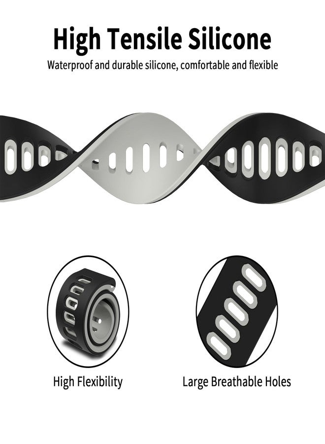 Meliya Veryfit Smart Watch Bands for IDW13 IDW16 IDW19 IDW26 IDW28 Smartwatch, Soft Silicone Rubber Sport Watch Strap for Veryfit (Grey/Black) - Image 3