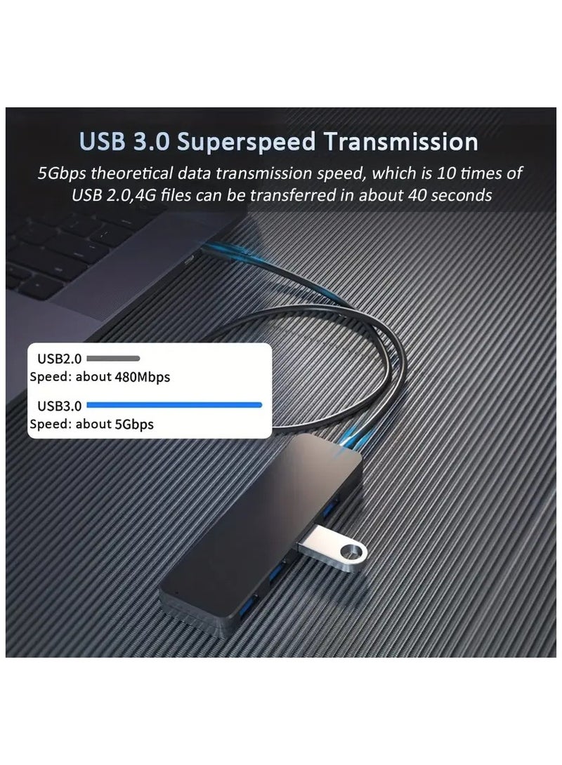 USB 3.0 Hub 4-Port Splitter for Laptop Xbox Flash Drive HDD Console Printer Camera Keyboard Mouse  - Image 3