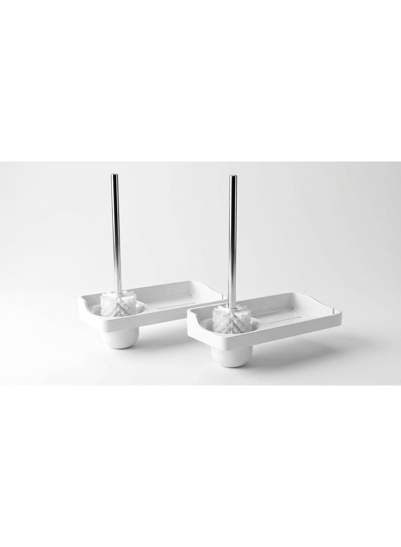 ركسو فرشة تنظيف حمام مع حامل جداري لاصق ومنظم أدوات – قطعتين | تصميم مريح وتخزين عملي - Image 1