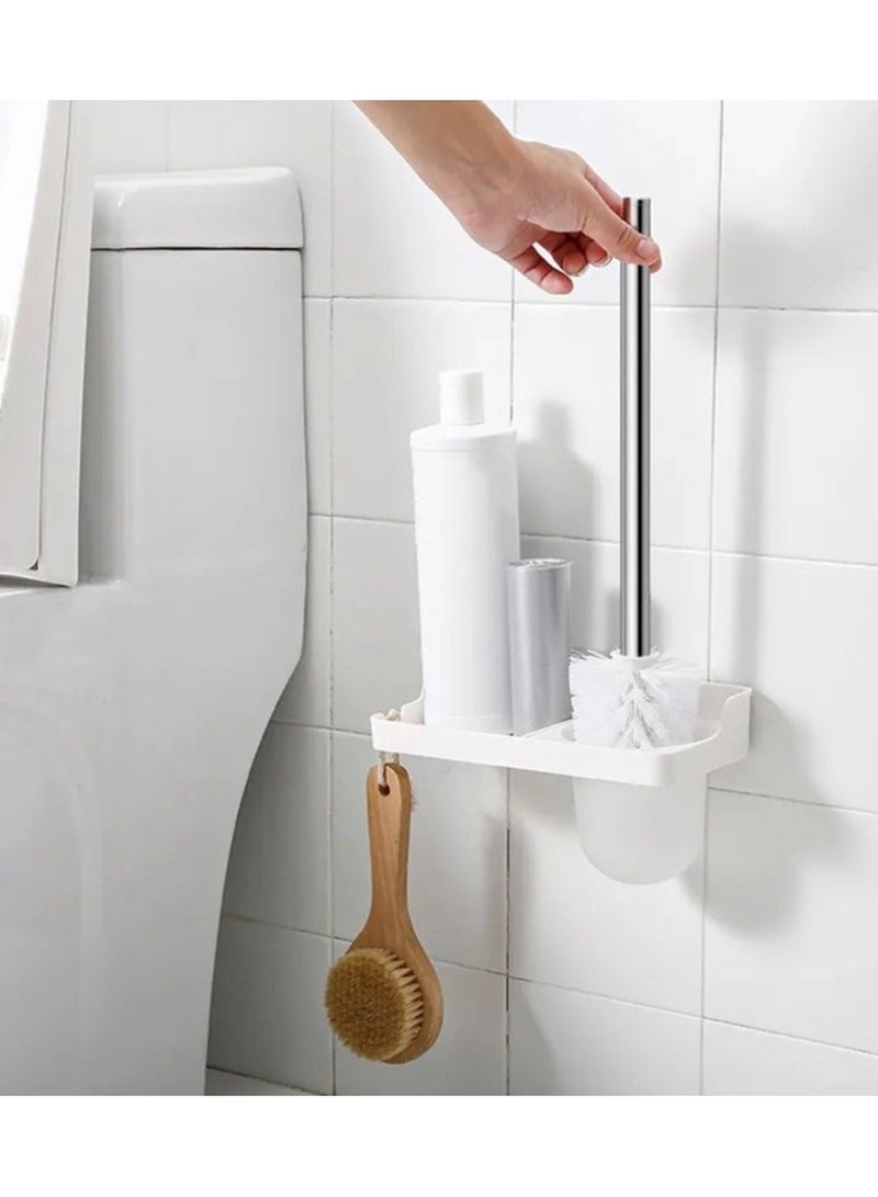 ركسو فرشة تنظيف حمام مع حامل جداري لاصق ومنظم أدوات – قطعتين | تصميم مريح وتخزين عملي - Image 3