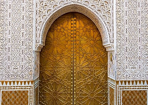 BELECO 10x65ft Fabric Palace of Morocco Backdrop Middle Eastern Style Architecture Moroccan Palace Door Background Moroccan Party Decorations Birthday Shoot Photo Studio Props - Image 3