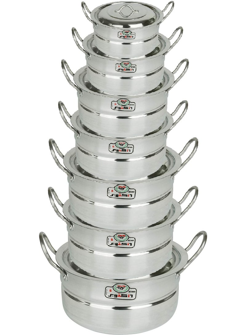 6 October Aluminum Pots Set Consisting of 7 Pots With Two Handles 6 October Brand Egyptian Industry, Size 1.5L /2L /3L / 4L / 5L / 6.5L / 8L - Image 4