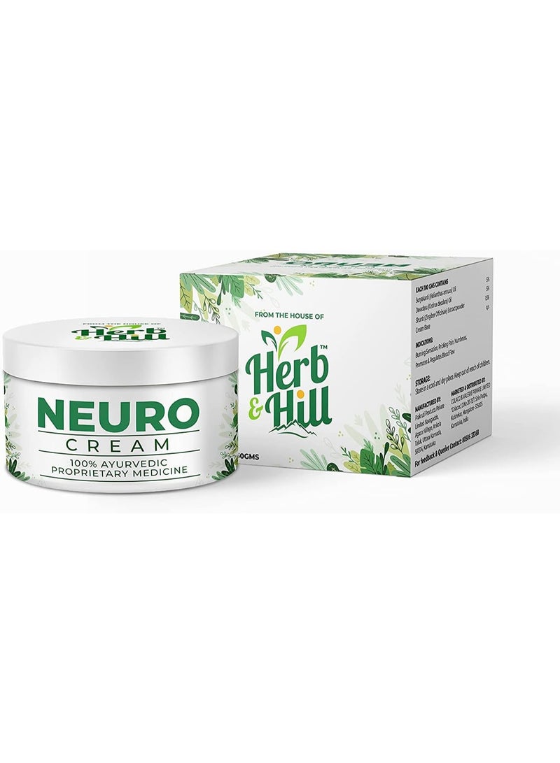 Herbs&Hills Herb & Hill Neuro Cream | Ayurvedic Cream for Better Circulation in Hands Legs | Hand Leg Massage Cream(50gm)  - Image 3